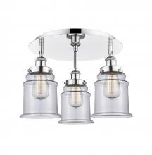  916-3C-PC-G182 - Canton - 3 Light - 18 inch - Polished Chrome - Flush Mount