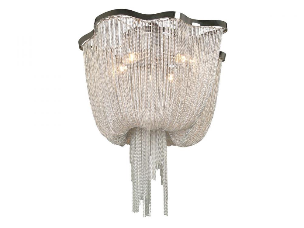 Mullholand Dr. Draped Chrome Chain Flush Mount