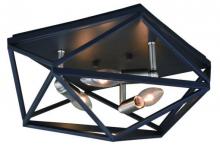 Vaxcel International C0205 - Hailey 15-in Flush Mount Ceiling Light Black Graphite and Satin Nickel