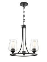 Millennium 9723-MB - Ashford 3-Light Chandelier Ceiling Light Matte Black