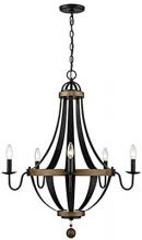 Millennium 2395-MB/WT - Ellijay 5-Light Chandelier Ceiling Light Matte Black/Wood Tone