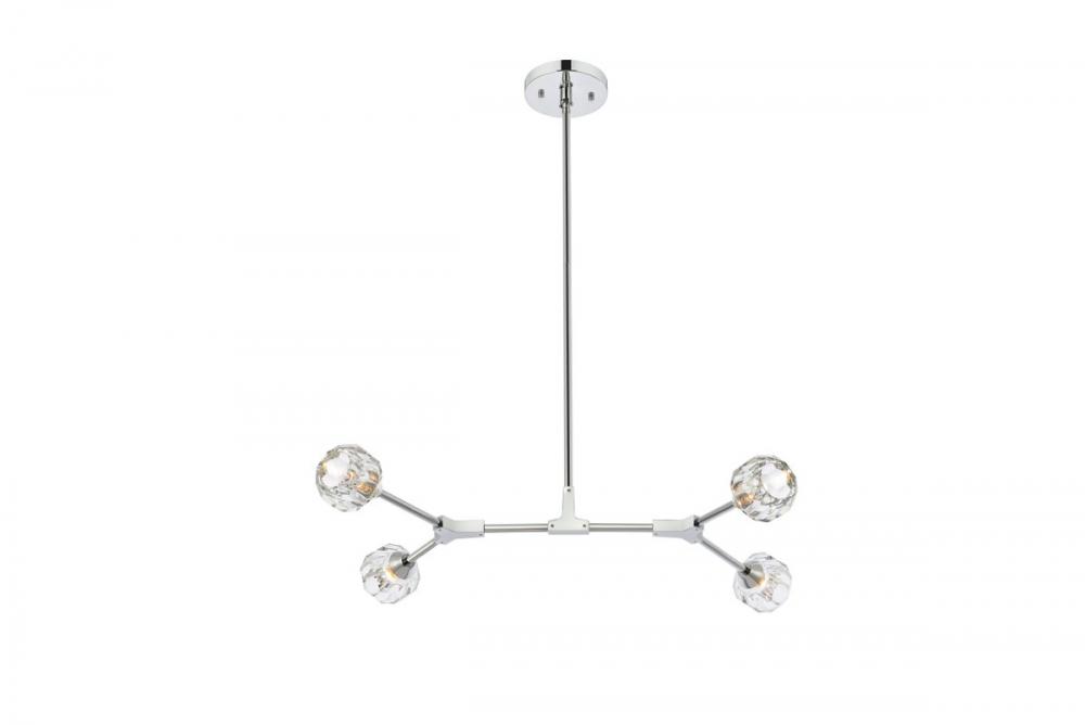 Zayne 4 Light Pendant in Chrome