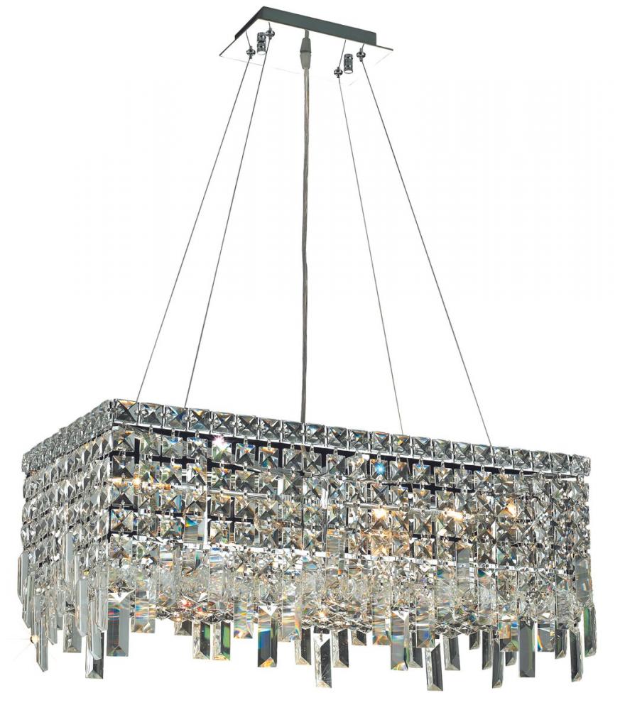 MaxIme 6 Light Chrome Chandelier Clear Royal Cut Crystal